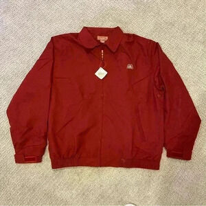 Vintage Pioneer Mens Jacket Red XL-T Seed Farmer Lightweight Windbreaker‎ Logo